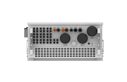 Bottom ports PV1–PV10, BAT1/BAT2, LOAD, GEN, GRID, COM