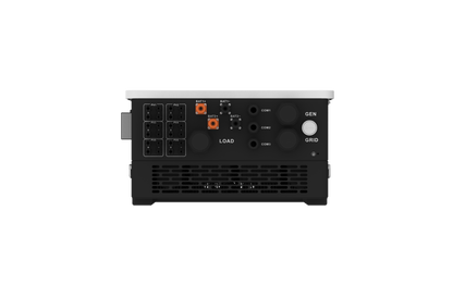 Bottom ports PV1-PV6, BAT1/BAT2, LOAD, GEN, GRID, COM